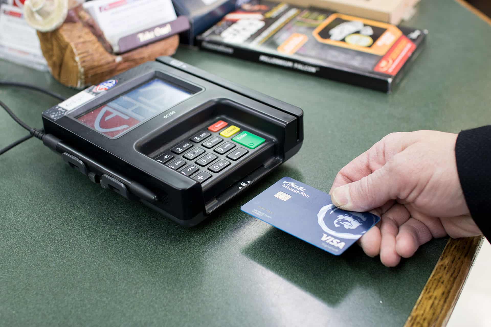 Entering chip debit/credit card