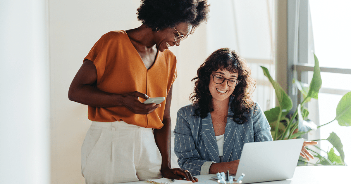 two woman managing their medical practice with rectangle health